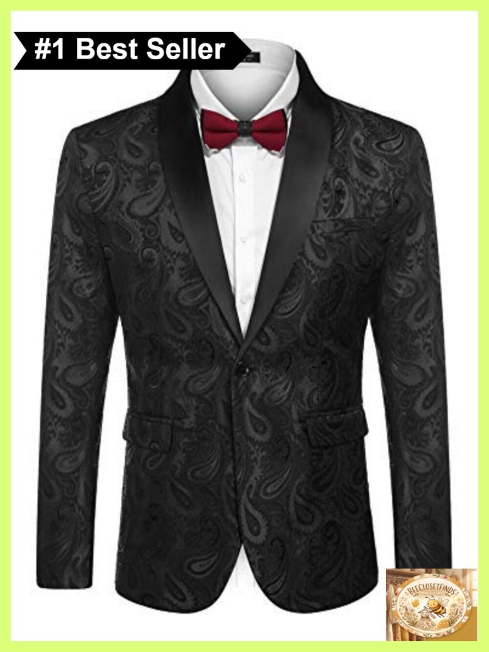 Mens Floral Paisley Tuxedo Jacket Shawl Lapel One Button Blazer for Prom Wedding